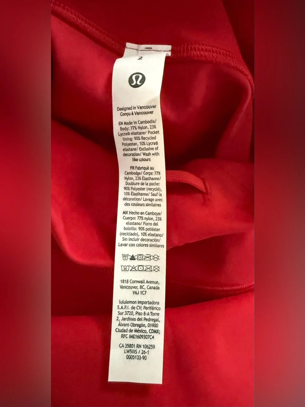 Lululemon Athletica NWT Oxford Red Wunder Train No Line HR Leggings 25”